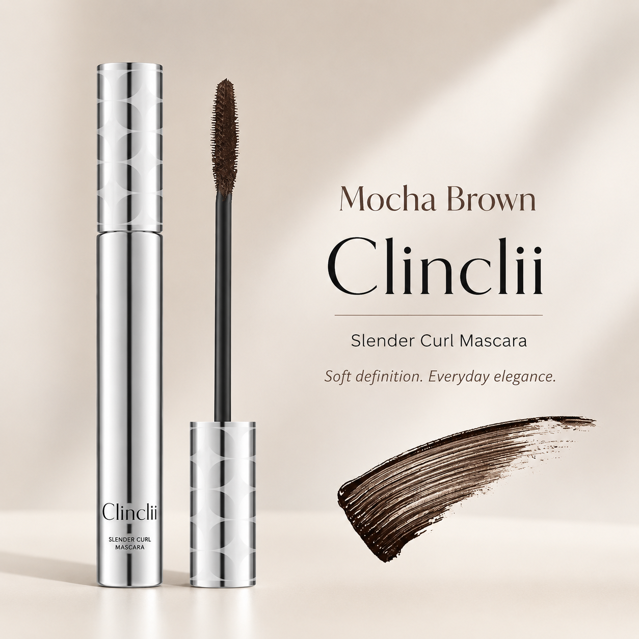 Clinclii Waterproof Mascara for 24-Hour Volume, Lift & Definition – Long-Lasting Thick, Defined Lashes