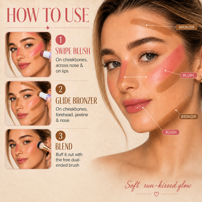 stick multi-usage blush et bronzer + pinceau