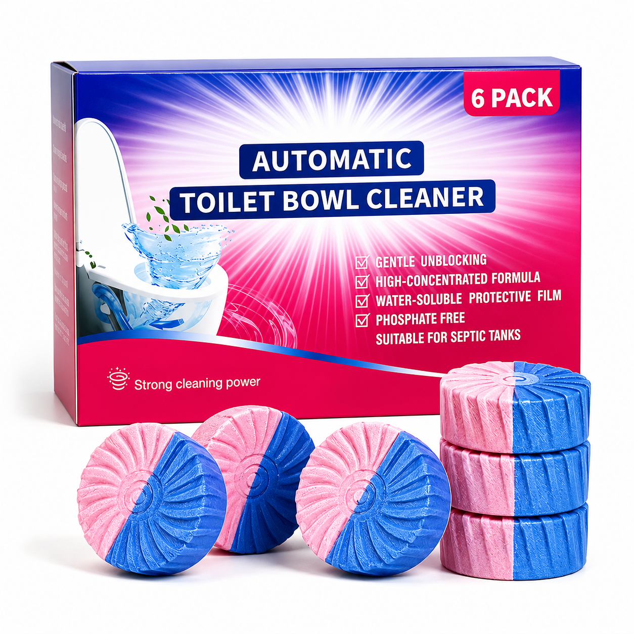 Dual-Color Toilet Bowl Cleaner - 2-in-1 Clean & Deodorize