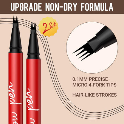 2-Pack 4-Tip Eyebrow Pen for Natural Fuller Brows