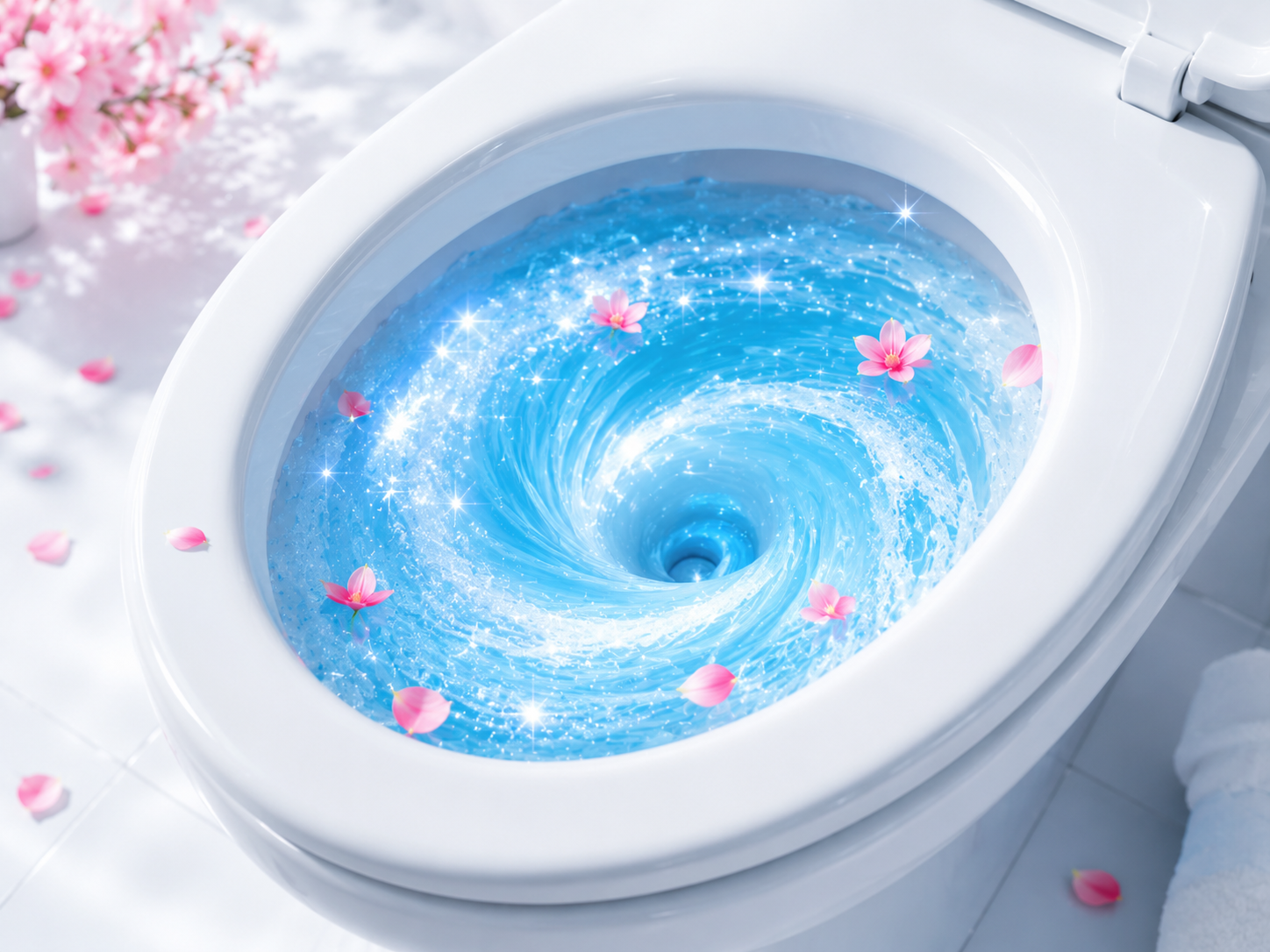 Fresh clean toilet water