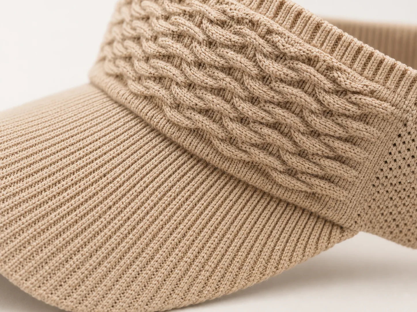 Close-up of knitted visor texture